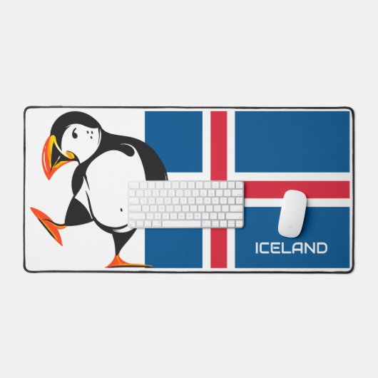Drapeau Islande avec un Puffin (Clavier et souris)