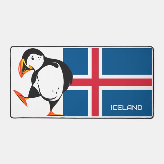 Drapeau Islande avec un Puffin (Recto)