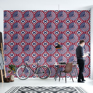 Drapeau Isométrique USA Motif Papier peint & Ridea