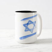 Drapeau israélien tasse à café, bleu clair graphiq (Devant droit)