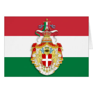 Drapeau italien avec insigne du Royaume d'Italie