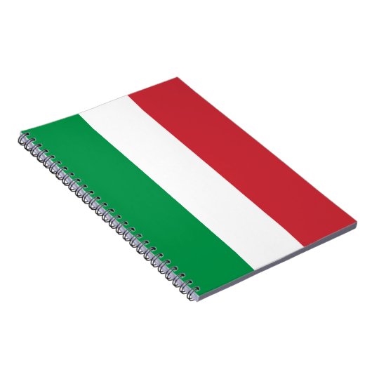 Drapeau italien de carnet de notes à spirale fait (Côté Droit)