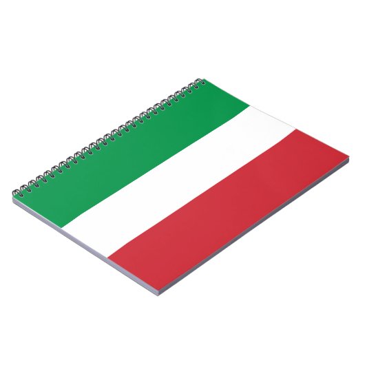 Drapeau italien de carnet de notes à spirale fait (Côté gauche)