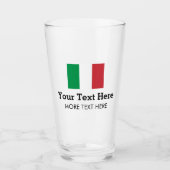 Drapeau italien en verre de bière cadeau avec text (Devant)