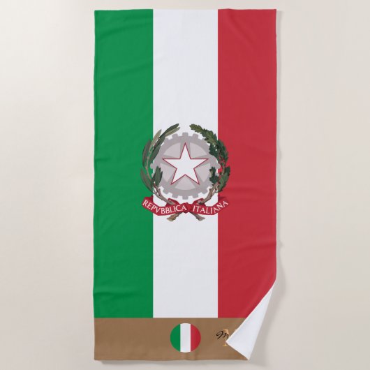 Drapeau italien & Italie monogrammed / serviette d (Devant)