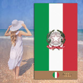 Drapeau italien & Italie monogrammed / serviette d