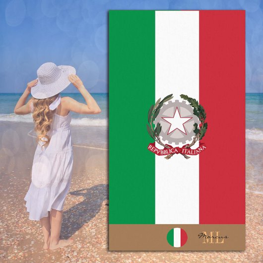 Drapeau italien & Italie monogrammed / serviette d