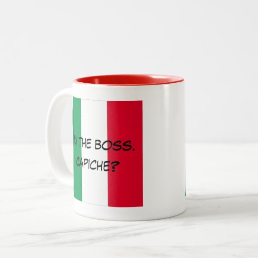 Drapeau italien mignon Je suis le Boss Mug (Devant gauche)