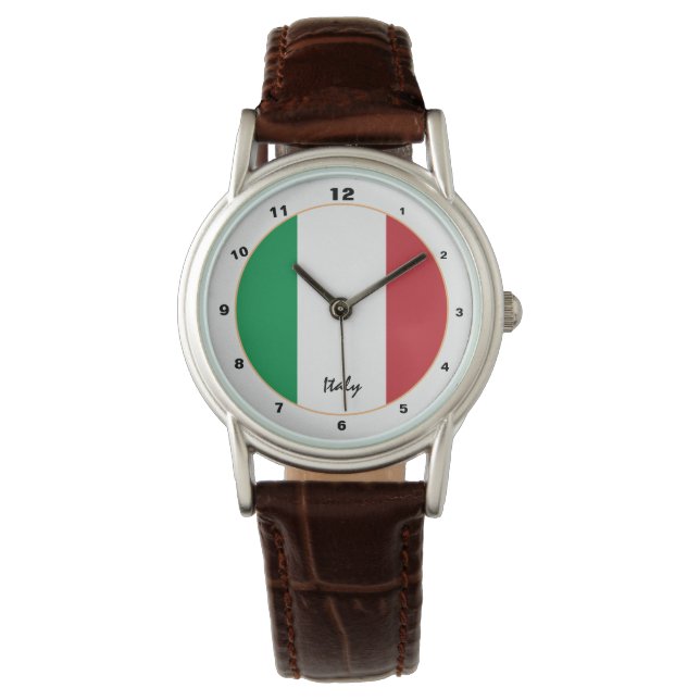 Drapeau italien & montre Italie, mode tendance / d (devant)