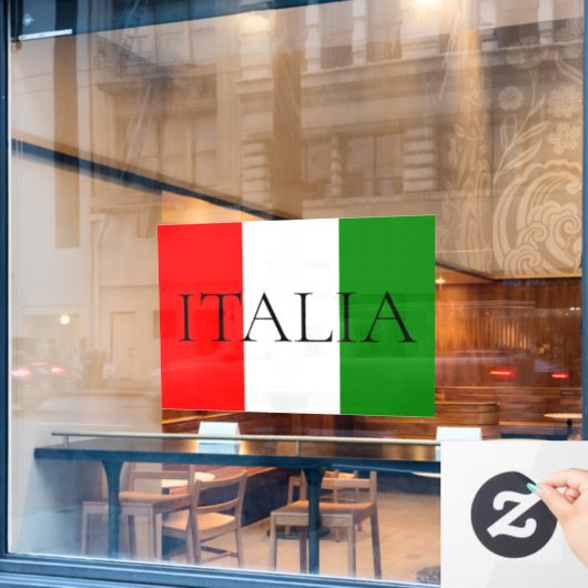 Drapeau italien panneau Italia (Fenêtre de café)