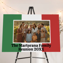 Drapeau italien personnalisé avec photo horizontal