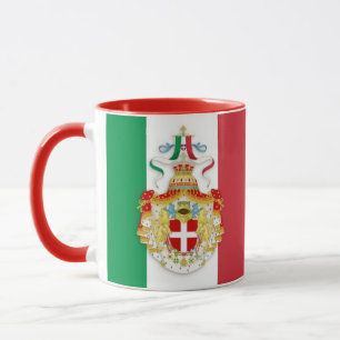 Drapeau italien tasse avec insigne du royaume