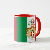 Drapeau italien tasse avec insigne du royaume (Devant droit)