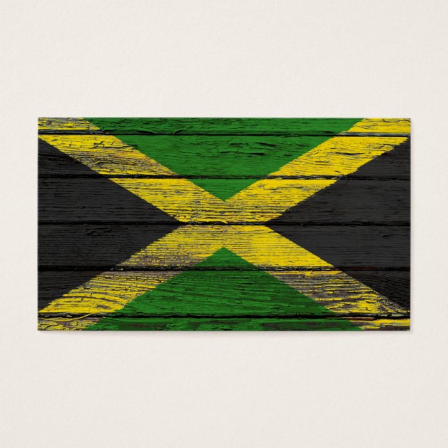 Drapeau jamaïcain avec effet de grain de bois brut (Devant)