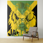 Drapeau jamaïcain Lion de la Tapisserie de Judah (En situation)