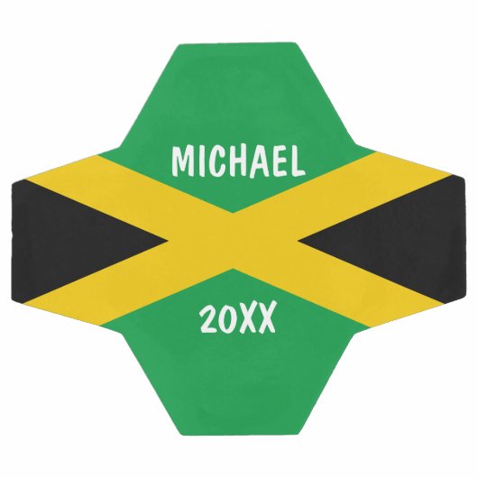 Drapeau jamaïcain noir et or vert (Plat)