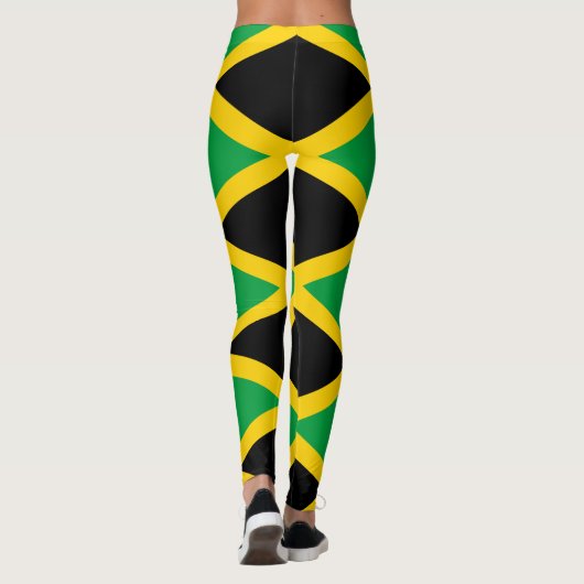 Drapeau jamaïcain Vert or et Leggings noirs (Dos)