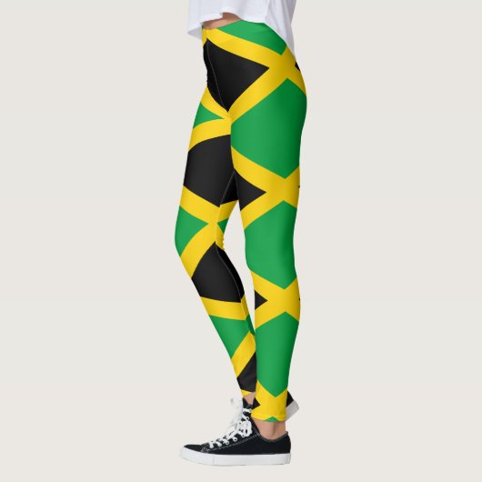 Drapeau jamaïcain Vert or et Leggings noirs (Gauche)