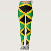 Drapeau jamaïcain Vert or et Leggings noirs (Devant)