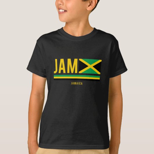 Drapeau Jamaïque Code ISO Alpha 3 Design T-shirt (Devant)