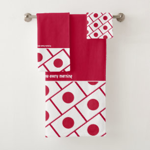 DRAPEAU JAPONAIS Écriture personnalisée ROUGE JAPO
