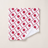 DRAPEAU JAPONAIS Écriture personnalisée ROUGE JAPO (Gant de toilette)