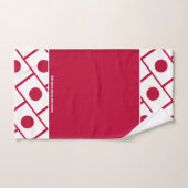 DRAPEAU JAPONAIS Écriture personnalisée ROUGE JAPO (Serviette à main)