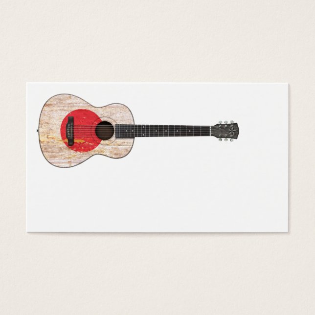 Drapeau japonais vieilli et usé Guitare acoustique (Devant)