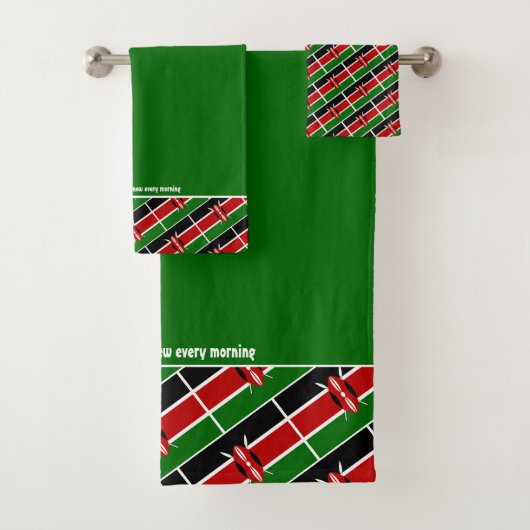 DRAPEAU KENYA Personnalisé Vert (En situation)