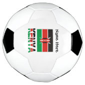 Drapeau kényan et kenyan avec votre nom Football (Tourné)