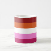 Drapeau lesbien Couleurs café Mug (Centre)