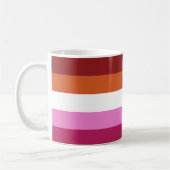 Drapeau lesbien Couleurs café Mug (Gauche)
