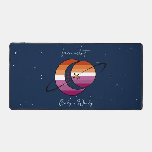 Drapeau lesbien Univers Orbite Amour Soleil & Lune (Recto)