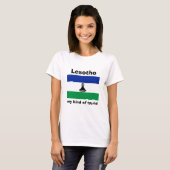 Drapeau Lesotho + Carte + Texte T-shirt (Devant entier)