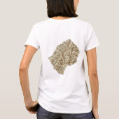 Drapeau Lesotho + Carte + Texte T-shirt (Dos)