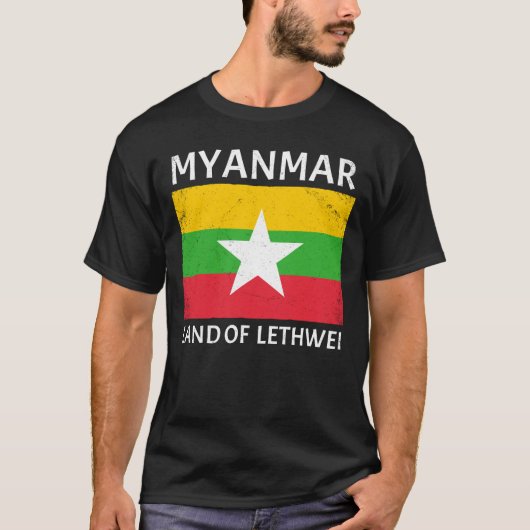 Drapeau Lethwei du Myanmar T-Shirt (Devant)