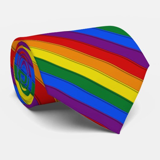 Drapeau LGBT arc-en-ciel cravate motif rayée (Roulé)