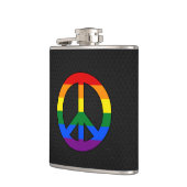 Drapeau LGBT signe de paix Flasque (Gauche)