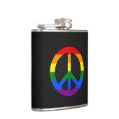 Drapeau LGBT signe de paix Flasque (Droite)