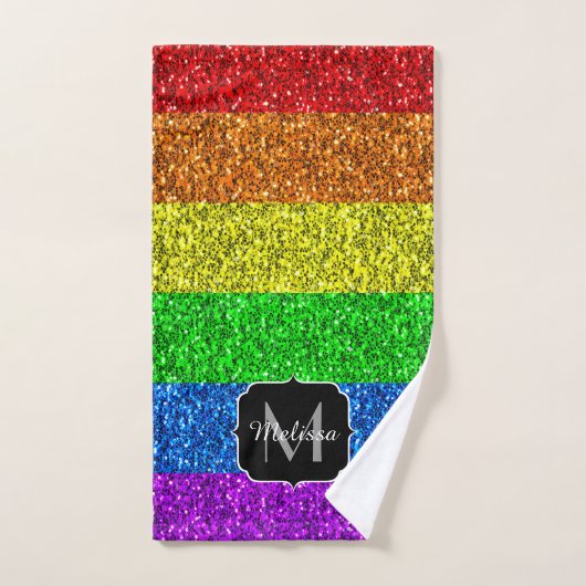 Drapeau LGBT vibrante parties scintillant arc-en-c (Serviette à main)