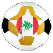 Drapeau libanais de football et d'or (Tourné)