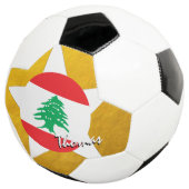 Drapeau libanais de football et d'or (3/4)