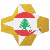 Drapeau libanais de football et d'or (Plat)