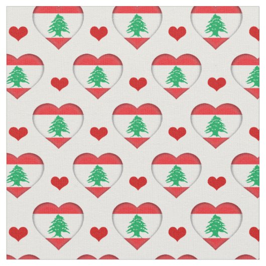 Drapeau libanais et tissu du coeur rouge /Liban (Fermer)