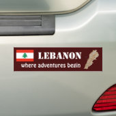 Drapeau libanais + Sticker de pare-chocs (En voiture)