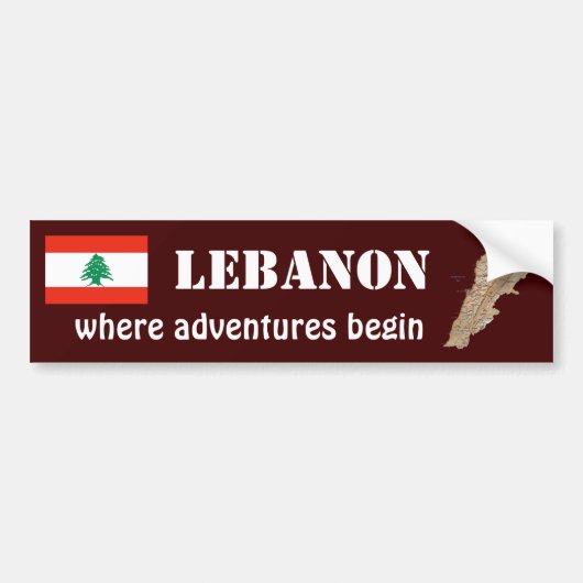 Drapeau libanais + Sticker de pare-chocs (Devant)