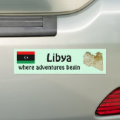 Drapeau Libye + Sticker de pare-chocs Carte (En voiture)