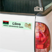 Drapeau Libye + Sticker de pare-chocs Carte (Sur camion)