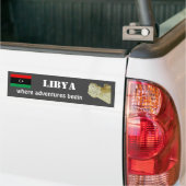 Drapeau Libye + Sticker de pare-chocs Carte (Sur camion)