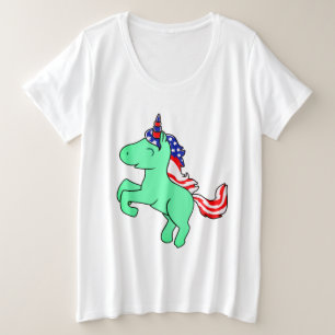 Drapeau Mane caricature Unicorn Mint Green Patriot